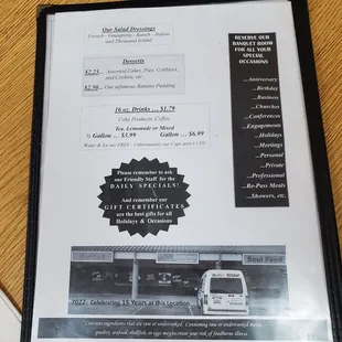 Menu as of 11-7-22
