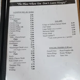 Menu as of 11-7-22