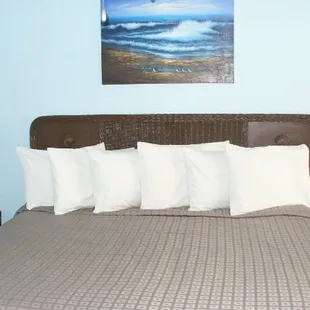 Our Two Bedroom units: Queen Bed in the master, 2 Twin Beds in the 2nd bedroom and a Queen Sleeper in Living Room, 2 Full Baths