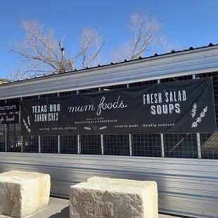 he outside of the building