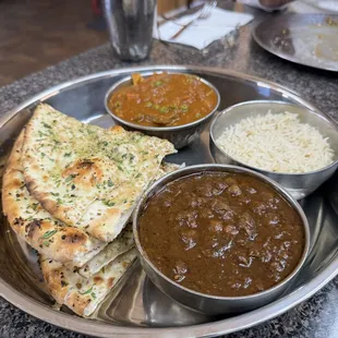 Choole garlic naan