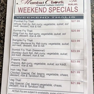 menu