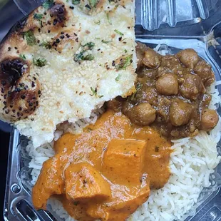 Lunch Special (Chicken Tikka Masala, Chana &amp; Garlic Naan) - Not Entire Meal