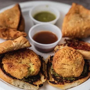 Vada Pav and Vegetable Samosas