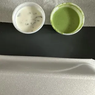 2 taste less chatni's with 2 appetizers.