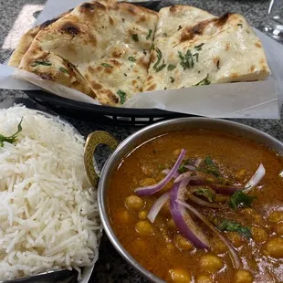 Chana Masala and Garlic Naan
