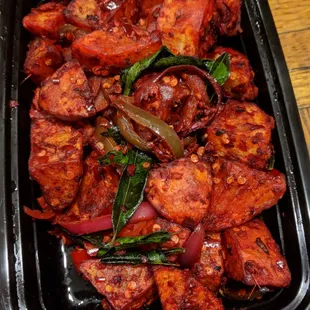 Schezwan potatoes (?)