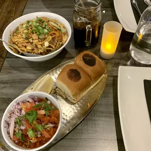 Hakka Noodles, Pav Bhaji, Thums Up