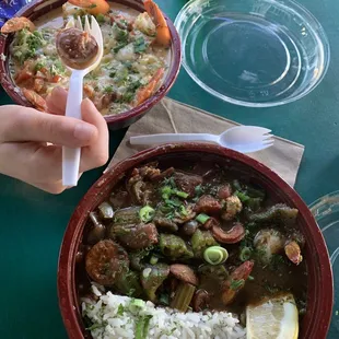 Shrimp &amp; grits + the trinity.