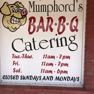 a sign for the restaurant