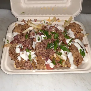 OMG!!! Loaded Popcorn Chicken Fries!!!! Yummy!!!