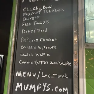 Menu Board - November 2020