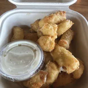 Chicken fried Cheese Curds.