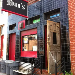 the entrance to the restaurant