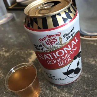 House special: Natty Boh and a shot of evil (tastes like Christmas) $6