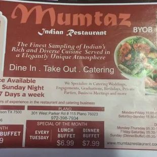 menu