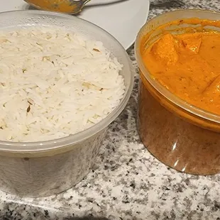 Rice that comes with the chicken tikka masala