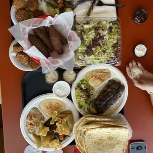 a table full of food