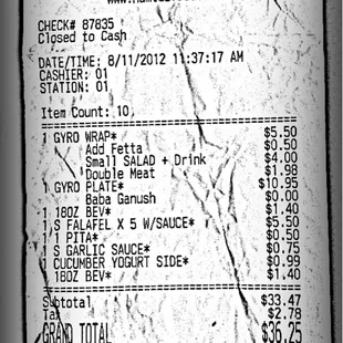 menu