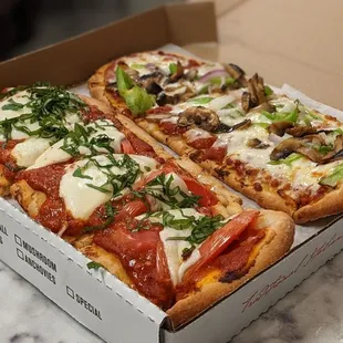 Flat Breads!!! Margherita and Veggie Lovers