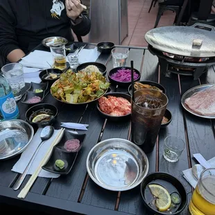 Our Table. Careful of the oil splashing.