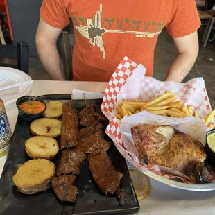 Antichucho and half order of chicken