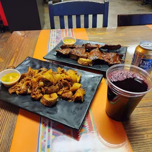 two plates of food
