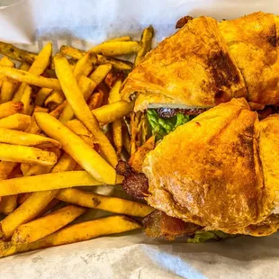 Chicken club on a croissant