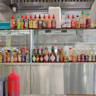 Gotta love the hot sauces!