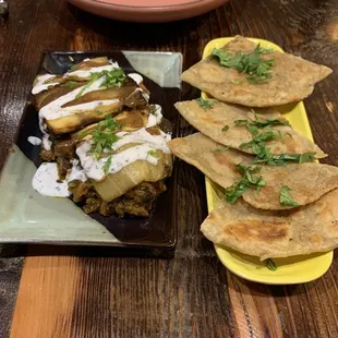 Eggplant and paratha