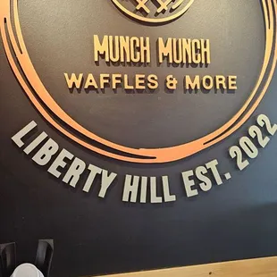 a display of munch munch waffles and more