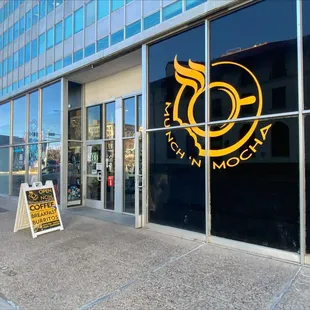 he front of a building