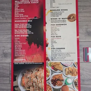 a menu for a fast food restaurant