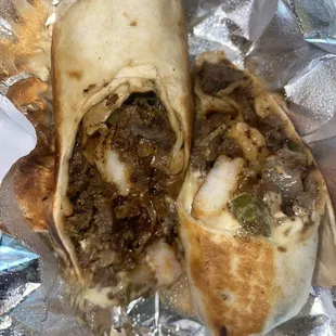 Steak and Shrimp Philly Wrap