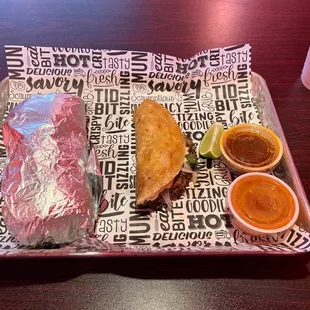 Birria Taco Combo and burrito