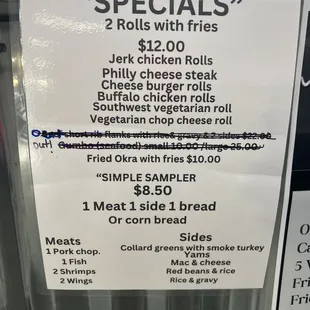 Special menu