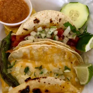 Tacos- Double queso and veggie