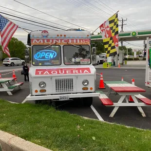 a food truck parked in a parking lot