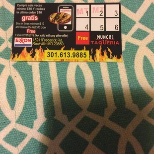 Loyalty card (with stamps)