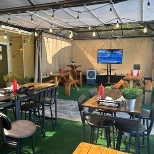 Sneaky side patio/bar!