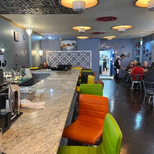 Bar and table seating