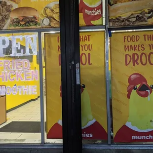 a window with a sign that says open