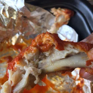 Pizza was fresh but the wings were horrible, definitely over-priced they were undercooked mushy &amp; soggy..