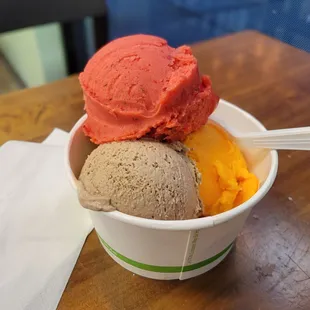 Strawberry,  Chocolate,  and Mango