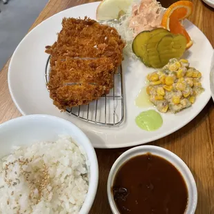 Special menu: Pork Fried Cutlet with rice. 10/10 Savory and Crunchy!
