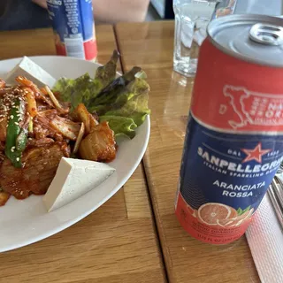 Stir-fried Kimchi and Pork w/ steamed tofu