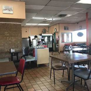 the inside of a restaurant