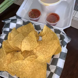 Chips, Salsa and Cheese. Great Cheese.