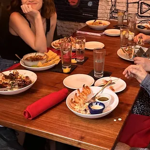 Zaap Zaap Shrimp, Tri Thai Tacos,  again, Carne Asada Kow Soi, KC Loaded Nachos, Thom Yum Pozole, Sticky Ribs