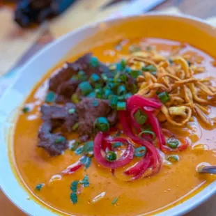 Carne Asada Kow Soi. This curry noodle is fantastic